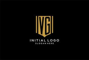 vg monogramme logo avec géométrique bouclier icône conception vecteur