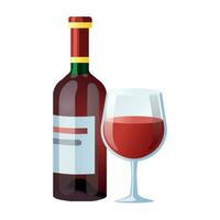 illustration de rouge du vin avec une verre vecteur