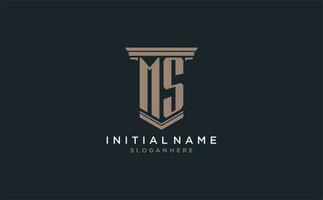 SP initiale logo avec pilier style, luxe loi raffermir logo conception des idées vecteur