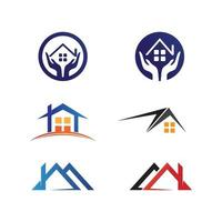 conception de logo à la maison, architecture et bâtiment, propriété de conception, rester à la maison vecteur