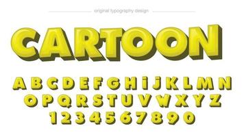 typographie 3d de dessin animé jaune vecteur