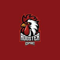 coq tête logo esport équipe conception jeu mascotte vecteur