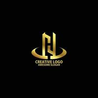 lettre h avec réel biens logo conception luxe ligne art vecteur