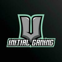 initiale v logo jeu esport conception vecteur