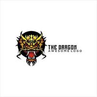 dragon tête logo conception mascotte vecteur