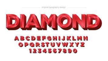 typographie de luxe bijou 3d rouge vecteur