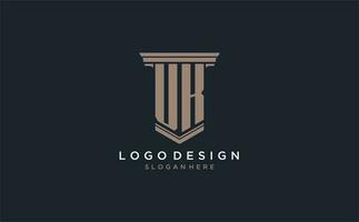 Royaume-Uni initiale logo avec pilier style, luxe loi raffermir logo conception des idées vecteur