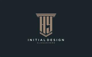 salut initiale logo avec pilier style, luxe loi raffermir logo conception des idées vecteur