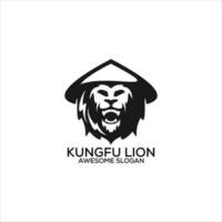 kungfu Lion logo conception silhouette vecteur