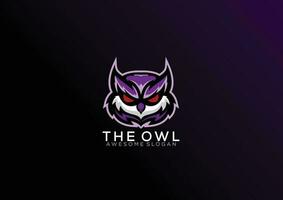 le hibou logo équipe esport conception mascotte vecteur