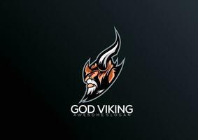 Dieu viking logo esport jeu conception mascotte vecteur