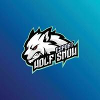 Loup neige logo esport équipe conception mascotte vecteur