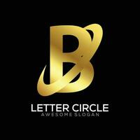 lettre b avec cercle logo conception luxe pente coloré vecteur