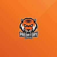 tigre prédateur logo conception jeu esport vecteur