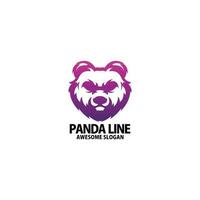 Panda Couleur logo conception pente ligne art vecteur