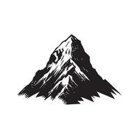 montagne, ancien logo ligne art concept noir et blanc couleur, main tiré illustration vecteur