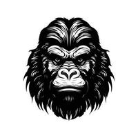 gorille diriger, ancien logo ligne art concept noir et blanc couleur, main tiré illustration vecteur