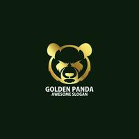 Panda ligne logo conception luxe Couleur vecteur