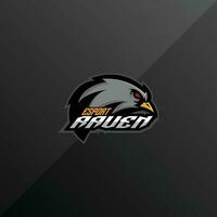 corbeau équipe logo jeu esport conception mascotte vecteur