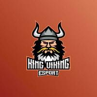 Roi viking logo esport équipe conception vecteur