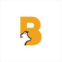 initiale b avec Loup logo conception icône vecteur