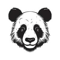 Panda, ancien logo ligne art concept noir et blanc couleur, main tiré illustration vecteur