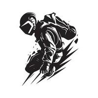 extrême sport base sauter, ancien logo ligne art concept noir et blanc couleur, main tiré illustration vecteur