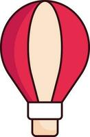 rouge chaud air ballon icône vecteur