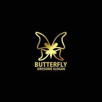 papillon avec luxe logo conception ligne art vecteur