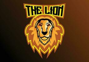 Lion tête mascotte logo conception vecteur