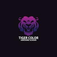 tigre tête logo conception pente coloré vecteur