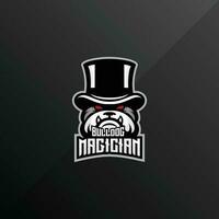 bouledogue magicien logo esport équipe vecteur