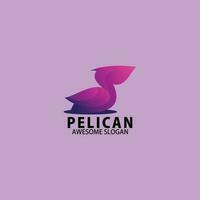 pélican logo design dégradé coloré vecteur