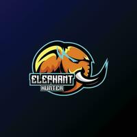 l'éléphant logo esport conception mascotte vecteur