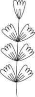 illustration de une fleur, noir et blanc fleur, botanique vecteur, contour, illustration, nature, fleur, été vecteur
