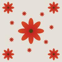 une rouge fleur avec une noir centre et une blanc Contexte vecteur
