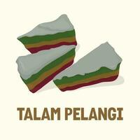 talam singkong lapis pelangi indonésien traditionnel rue nourriture vecteur