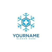 flocon de neige logo signe symbole pour cryo thérapie vecteur