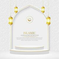 islamique 3d produit afficher podium vente bannière arrière-plan, Ramadan vente social médias Publier avec vide espace pour produit vecteur