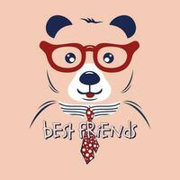 meilleur copains mignonne Panda abstrait graphique t chemise conception, typographie vecteur, illustration, décontractée style vecteur