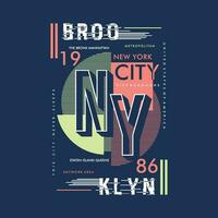Brooklyn New York texte Cadre graphique typographie, vecteur t chemise conception, illustration, bien pour décontractée actif