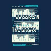 Brooklyn le bronx graphique typographie, vecteur t chemise conception, illustration, bien pour décontractée actif