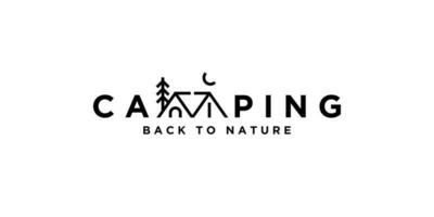 camping logotype et tente icône retour à la nature minimalisme concept conception vecteur