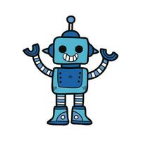 isoler illustration jouet bleu robot vecteur
