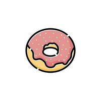 Donut pain illustration conception, Donut conception symbole. vecteur