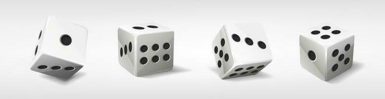 3d réaliste vecteur icône illustration. blanc poker dé avec Aléatoire Nombres. isolé sur blanche.