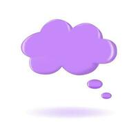 3d rendre violet rétro discours bulle, parler nuage vecteur