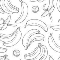 banane vecteur modèle, sans couture noir et blanc ligne art répéter