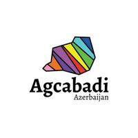Azerbaïdjan agcabadi Vide vecteur carte coloré, Azerbaïdjan carte pays