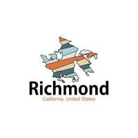 carte de Richmond Californie uni États géométrique logo vecteur